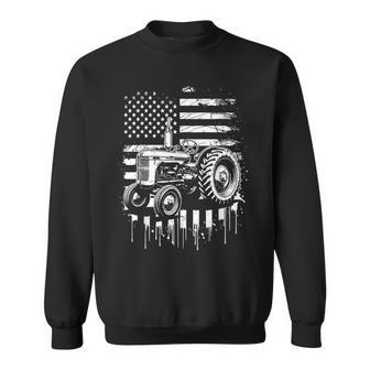 Patriotic Tractor 4Th Of July American Flag Farmer Usa Men Sweatshirt - Monsterry AU