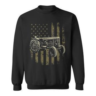 Patriotic Tractor American Flag Tractor Farm Sweatshirt | Mazezy