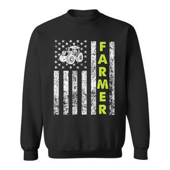 Patriotic Tractor Flag Farmer Sweatshirt | Mazezy