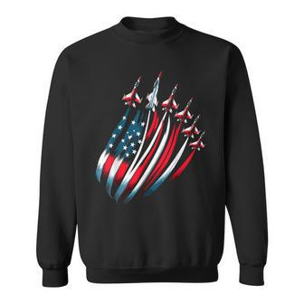 Patriotic Usa Flag Fighter Jets Boys 4Th Of July Sweatshirt - Monsterry CA