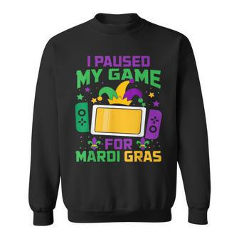 I Paused My Game For Mardi Gras Video Game Controller Boys Sweatshirt - Seseable