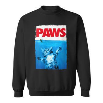 Paws Cat And Mouse Top Cute Cat Lover Parody Top Sweatshirt - Monsterry CA