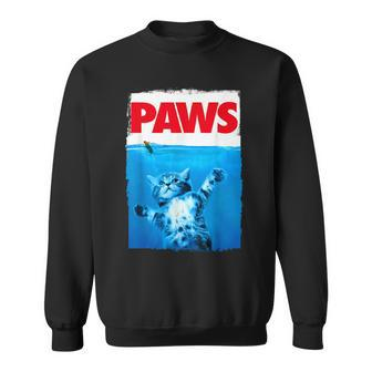 Paws Cat And Mouse Top Cute Cat Lover Parody Top Sweatshirt - Thegiftio UK