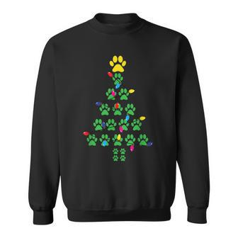 Paws Print Christmas Tree Dog Cat Sweatshirt - Monsterry UK