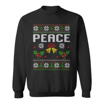 Peace I Come In Peace Couple Matching Ugly Christmas Sweater Sweatshirt | Mazezy