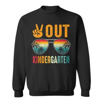 Peace Out Kindergarten Retro Graduation Last Day Of School Sweatshirt | Mazezy UK