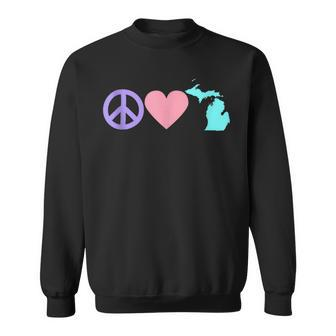 Peace Love Michigan Sweatshirt - Monsterry DE
