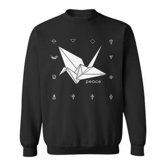 Peace Origami Crane Japanese Sweatshirt - Monsterry CA