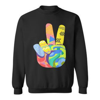 Peace Sign Hand Tie Dye Hippie 60S 70S 80S Boys Girls Sweatshirt - Monsterry
