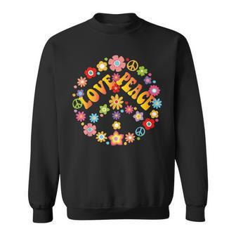 Peace Sign Love 60S 70S Tie Die Hippie Costume Sweatshirt - Thegiftio UK