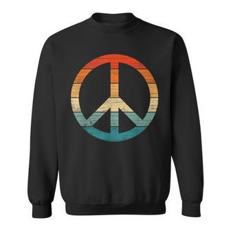 Peace Sign Vintage Distressed Anti War Freedom Retro Sweatshirt - Monsterry UK
