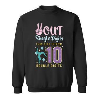 Peace Out Single Digits Im 10 Party 10Th Years Old Birthday Sweatshirt - Thegiftio UK