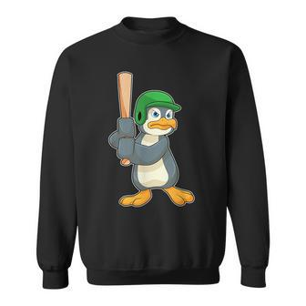 Penguin Baseball Baseball Bat Sports Sweatshirt - Monsterry