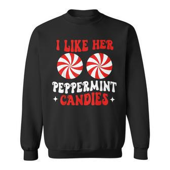 I Like Her Peppermint Candies Couples Matching Christmas Sweatshirt - Thegiftio UK