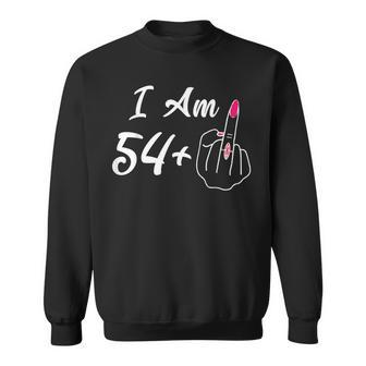 Personalized I Am 54 Plus 1 Middle Finger 55Th Women Sweatshirt - Thegiftio UK
