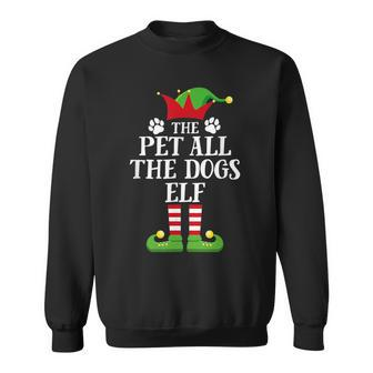 Pet All The Dogs Elf Family Matching Christmas Elf Pajama Sweatshirt - Thegiftio UK