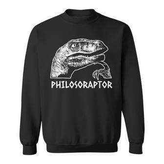 Philosoraptor Meme Philosophy Dinosaur Sweatshirt - Seseable