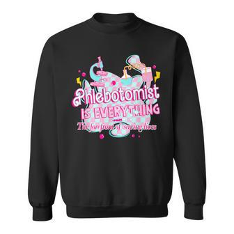 Phlebotomist Is Everything Pink Retro Lab Week 2024 Med Tech Sweatshirt | Mazezy