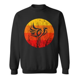 Phoenix Rising Fire Rebirth Fire Bird Vintage Retro Sunset Sweatshirt - Monsterry