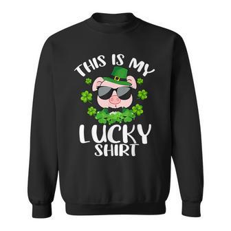 Pig Leprechaun Hat St Patrick's Day This Is My Lucky Sweatshirt | Mazezy