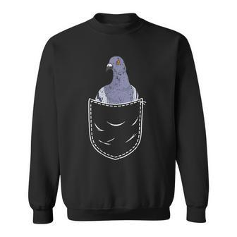 Pigeon Taubenschlag Bird Animal Lover Chest Pocket Black Sweatshirt - Seseable