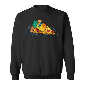 Pineapple Pizza Hawaiian Floating Food Snack Lover Sweatshirt - Monsterry UK