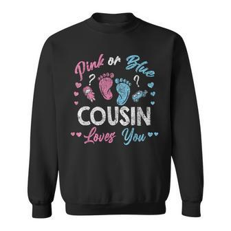 Pink Or Blue Cousin Loves You Gender Reveal Vintage Sweatshirt | Seseable CA