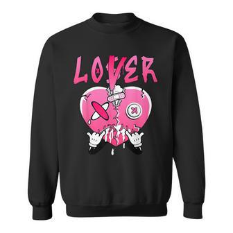 Pink Loser Lover Pink Drip Heart Plus Triple Pink Matching Sweatshirt | Mazezy