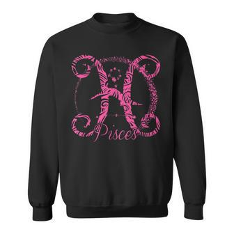 Pink Pisces Zodiac Sign Birth Star February March Birthday Sweatshirt - Monsterry AU