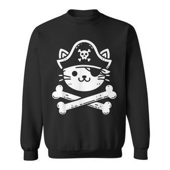 Pirate Cat Crossbones Cat Lover Cats Kitten Owner Sweatshirt | Mazezy AU
