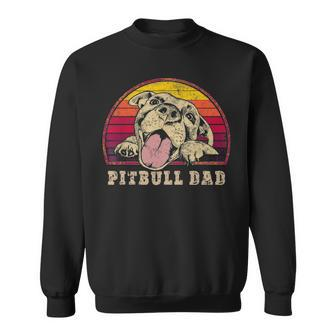 Pitbull Dad Vintage Smiling Pitbull Sunset Pbt Sweatshirt | Mazezy