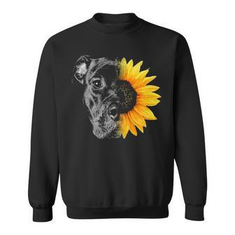 My Pitbull Is A Sunflower She's A Sunshine Hippie Sunflower Sweatshirt | Mazezy
