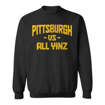 Pittsburgh Pennsylvania Map Yinz Vintage Pride Yinzer Sweatshirt - Monsterry UK