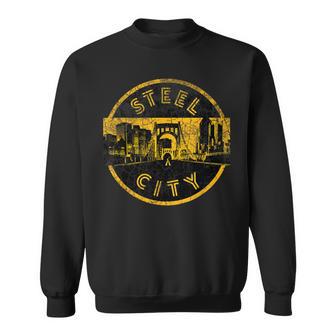 Pittsburgh Sl City Retro Skyline Bridge Vintage Sweatshirt - Monsterry