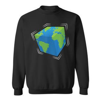 Planet Earth World As Cube Solar System Astronomers Sweatshirt - Monsterry
