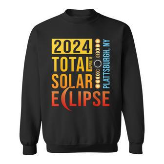 Plattsburgh New York Total Solar Eclipse 2024 Sweatshirt | Mazezy
