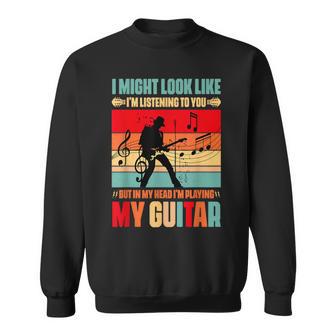 Play Guitar Vintage Music Graphic For Guitarists Sweatshirt - Monsterry CA