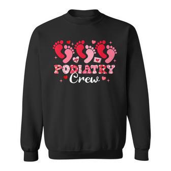 Podiatry Crew Footprint Leopard Podiatrist Valentine's Day Sweatshirt - Monsterry UK