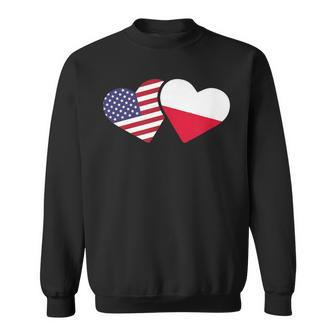 Poland Usa Flag T Heart Polish American Love Sweatshirt - Monsterry
