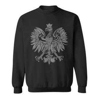Polish Eagle Poland Coat Of Arms Polish Pride Retro Flag Sweatshirt | Mazezy