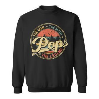Pop The Man The Myth The Legend Distressed Fathers Day Sweatshirt - Monsterry AU