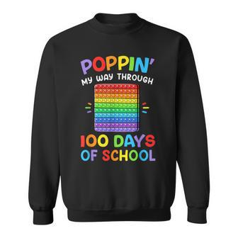 Poppin My Way Through 100 Days 100Th Day Of School Kid Sweatshirt - Monsterry AU