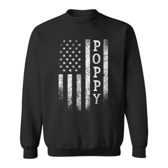 Poppy American Flag Poppy Patriotic Father's Day Sweatshirt - Monsterry