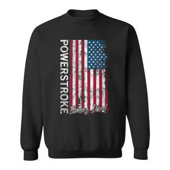 Powerstroke Burning Diesel American Flag Sweatshirt - Monsterry CA