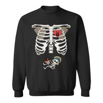 Pregnancy Skeleton Rib Cage Rocker Bump Sweatshirt - Monsterry AU