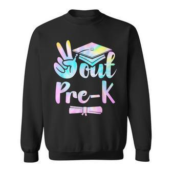 Prek Graduation Peace Out Pre K Tie Dye End Of School Sweatshirt - Monsterry