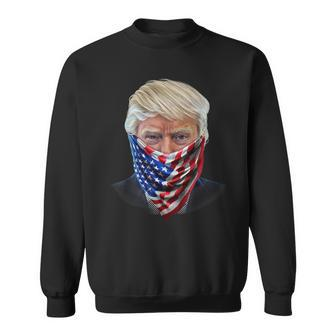 President Donald Trump In Flag Of Usa Bandana Sweatshirt - Monsterry