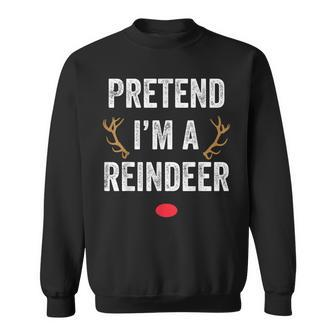 Pretend I'm A Reindeer Lazy Christmas Costume Sweatshirt | Mazezy