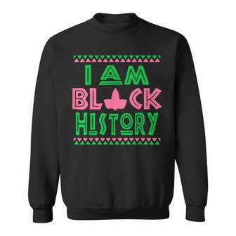 Pretty Cute Pink-Green I Am Black History Aka Sweatshirt - Monsterry CA