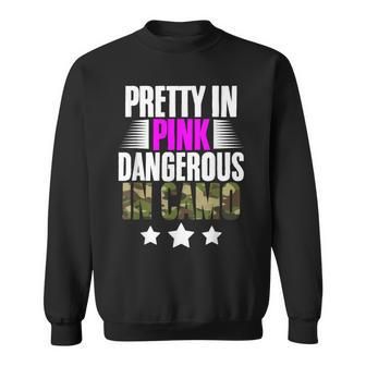 Pretty Pink Dangerous In Camo Hunting Hobby Sweatshirt | Mazezy AU